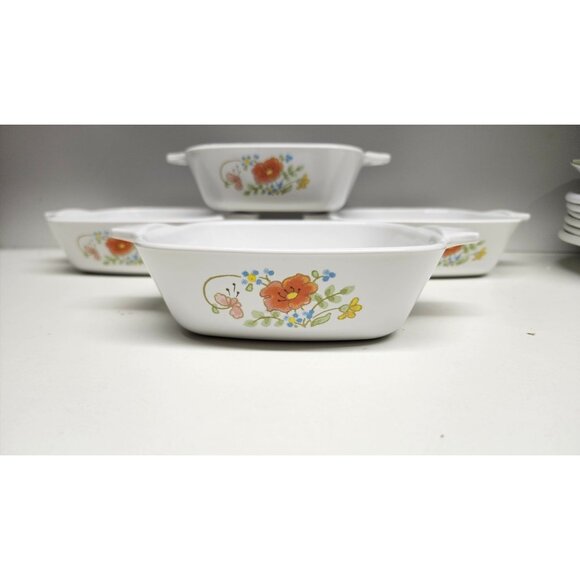 4- CorningWare Wildflower Casseroles P-41-B Vintage Set - Picture 1 of 7